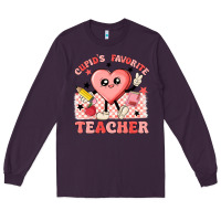 Plum cupid's favorite teacher Long Sleeve Tee - MaliasSmallBusiness