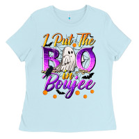 Baby Blue I Put The Boo In Boujee Ladies Tee - texasbilliewilder