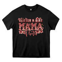 Black glitter and dirt mama of both girls Heavy Core Tee - Zillion Design Studio