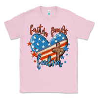 Bubblegum Pink faith family freedom Classic Tee - MaliasSmallBusiness