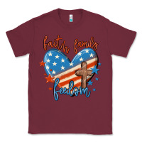 Burgundy faith family freedom Classic Tee - MaliasSmallBusiness