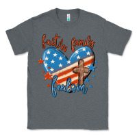 Charcoal Heather faith family freedom Classic Tee - MaliasSmallBusiness