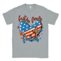 Heather Grey faith family freedom Classic Tee - MaliasSmallBusiness