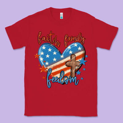 Faith Family Freedom Classic Tee Designed By Maliassmallbusiness