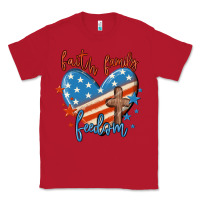 Red faith family freedom Classic Tee - MaliasSmallBusiness