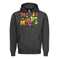 Charcoal Heather tacos and margaritas Zipper Hoodie - LillyAllenDesigns