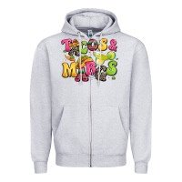 Heather Grey tacos and margaritas Zipper Hoodie - LillyAllenDesigns