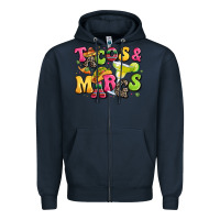 Navy tacos and margaritas Zipper Hoodie - LillyAllenDesigns