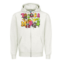 Oatmeal Heather tacos and margaritas Zipper Hoodie - LillyAllenDesigns