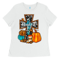 White thankful cross Ladies Tee - JahusDesignShop