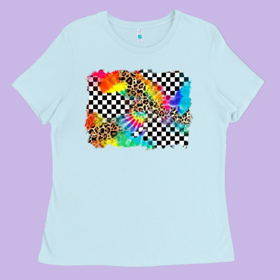 Race Leopard Tie Dye Background Ladies Tee Designed By Zillion Design Studio