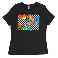 Black race leopard tie dye background Ladies Tee - Zillion Design Studio
