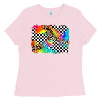Bubblegum Pink race leopard tie dye background Ladies Tee - Zillion Design Studio