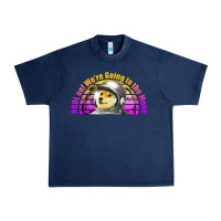 Navy doge coin hodl on we're going to the moon retro sunset Urban Heavy Tee - Jasminsmagicworld