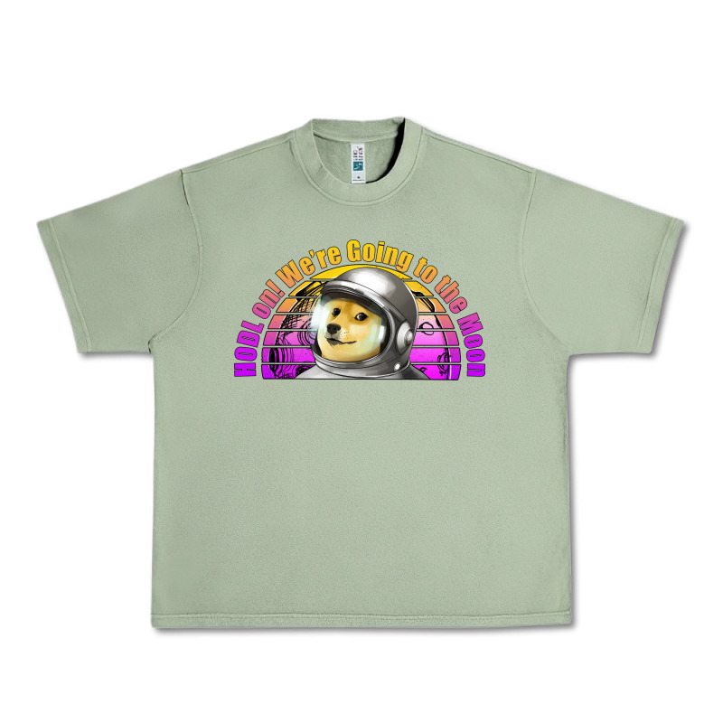 Doge Coin Hodl On We're Going To The Moon Retro Sunset Urban Heavy Tee by Jasminsmagicworld | Teevron
