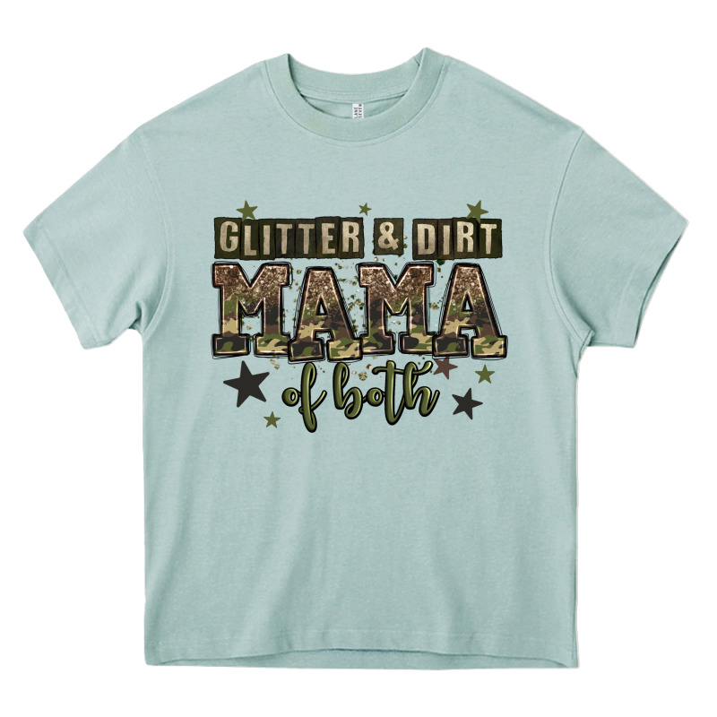 Glitter And Dirt Mama Of Both Heavy Core Tee by Zillion Design Studio | Teevron