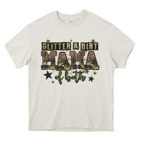 Cream glitter and dirt mama of both Heavy Core Tee - Zillion Design Studio