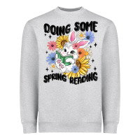 Heather Grey doing some spring reading Heavyweight Sweatshirt - MaliasSmallBusiness