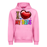 Fuchsia Pink i love my dads Urban Hoodie - OliviaCreatesArt