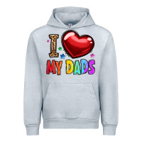 Heather Grey i love my dads Urban Hoodie - OliviaCreatesArt