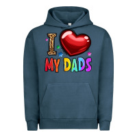 Pigment Midnight Navy i love my dads Urban Hoodie - OliviaCreatesArt