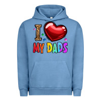 Pigment Pebble Blue i love my dads Urban Hoodie - OliviaCreatesArt
