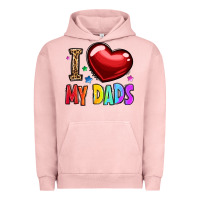 Pigment Salmon i love my dads Urban Hoodie - OliviaCreatesArt