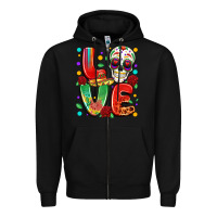 Black cinco de mayo love Zipper Hoodie - LillyAllenDesigns