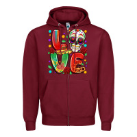 Burgundy cinco de mayo love Zipper Hoodie - LillyAllenDesigns