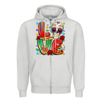 Dove Grey cinco de mayo love Zipper Hoodie - LillyAllenDesigns
