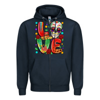 Navy cinco de mayo love Zipper Hoodie - LillyAllenDesigns