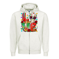 Oatmeal Heather cinco de mayo love Zipper Hoodie - LillyAllenDesigns