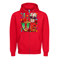 Red cinco de mayo love Zipper Hoodie - LillyAllenDesigns