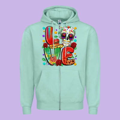 Cinco De Mayo Love Zipper Hoodie Designed By Lillyallendesigns