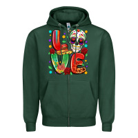 Sports Green cinco de mayo love Zipper Hoodie - LillyAllenDesigns