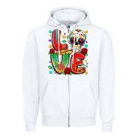 White cinco de mayo love Zipper Hoodie - LillyAllenDesigns