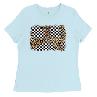 Baby Blue race leopard background Ladies Tee - Zillion Design Studio