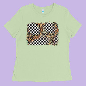 Race Leopard Background Ladies Tee Designed By Zillion Design Studio