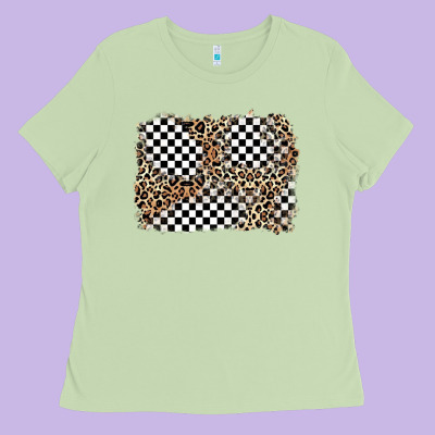 Race Leopard Background Ladies Tee Designed By Zillion Design Studio