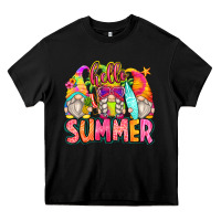 Black hello summer gnomes Heavy Core Tee - Zillion Design Studio