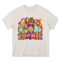 Cream hello summer gnomes Heavy Core Tee - Zillion Design Studio