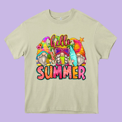 Hello Summer Gnomes Heavy Core Tee Designed By Zillion Design Studio