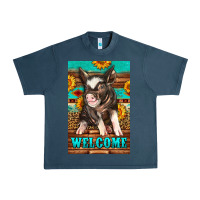 Midnight Navy western pig garden Urban Heavy Tee - LillyAllenDesigns