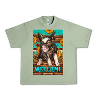 Oil Green western pig garden Urban Heavy Tee - LillyAllenDesigns