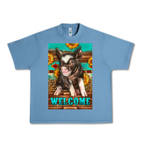 Pebble Blue western pig garden Urban Heavy Tee - LillyAllenDesigns