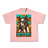 Salmon western pig garden Urban Heavy Tee - LillyAllenDesigns