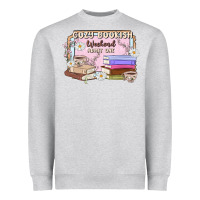 Heather Grey cozy bookish weekend ticket Heavyweight Sweatshirt - MaliasSmallBusiness