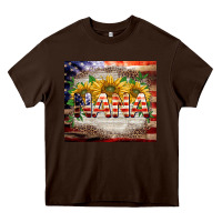 Chocolate Brown patriotic nana Heavy Core Tee - BarkalooDesign