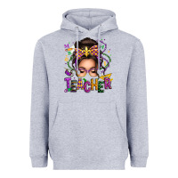 Heather Grey mardi gras teacher caucasian messy bun Heavyweight Hoodie - texasbilliewilder
