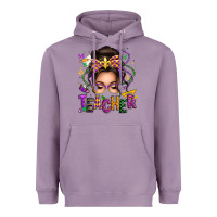 Lavender mardi gras teacher caucasian messy bun Heavyweight Hoodie - texasbilliewilder